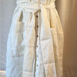 Emerson Fry Cream A-Line Skirt with Button Detail